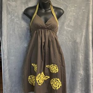🛍 Paul NKC brown with yellow 🌼decoration dress